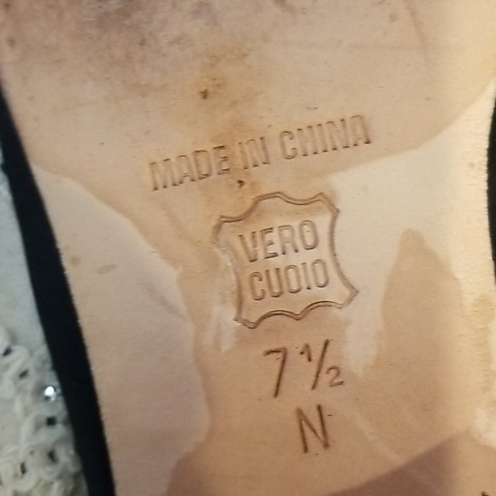 Vaneli Palm Tree Black Slides, Size 7.5 - image 8